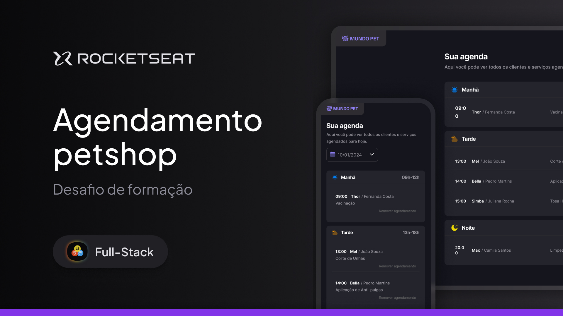 Screenshot do projeto Agendamento de Pet Shop desenvolvido na Rocketseat